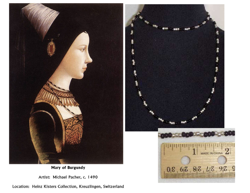 "Mary of Burgundy" Portrait-inspired Reproduction Medieval Wrappable Necklace
