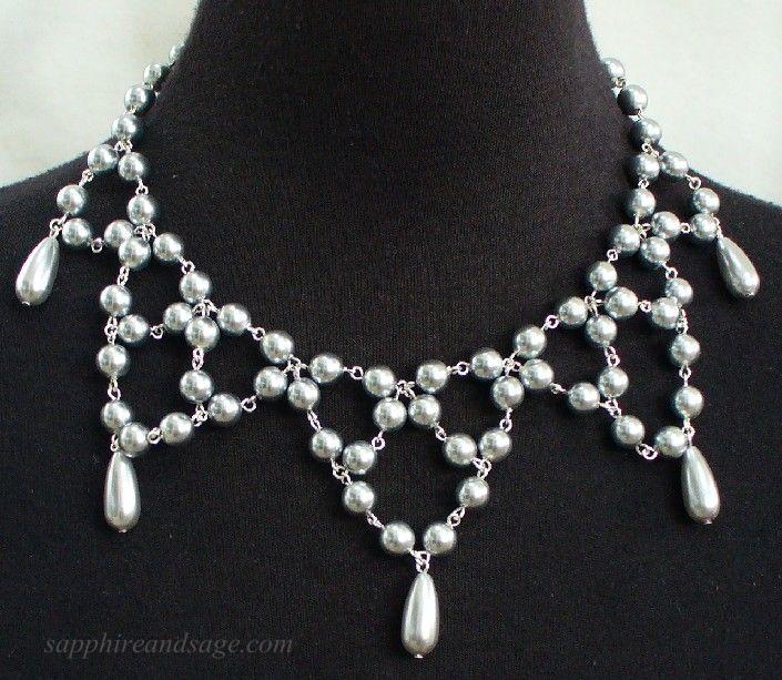 Renaissance Tudor hotsell Cheapside Hoard Inspired Necklace in Clear Swarovski and Black Freshwater Pearls