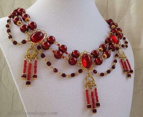"Penelope" Renaissance Necklace and Earrings Set