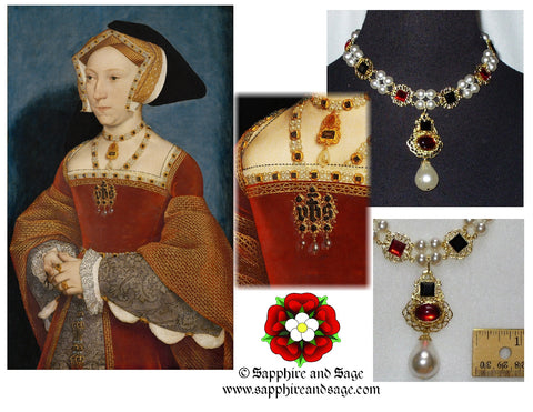 "Queen Jane Seymour" Renaissance Portrait Replication Necklace