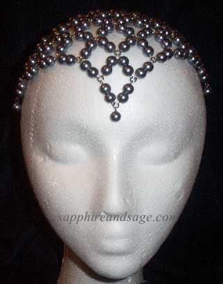 "Diana" Reta Lattice Pearl Headpiece
