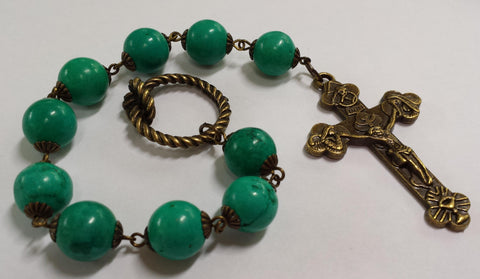 Oversized Linear Rosary, 14mm Magnesite Stone Beads